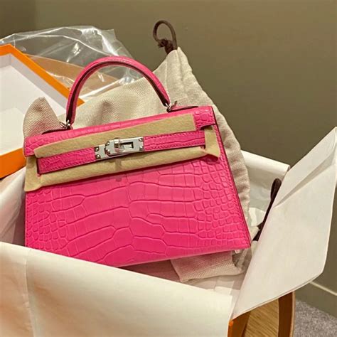 hermes rose shocking croc|pink Hermes bags.